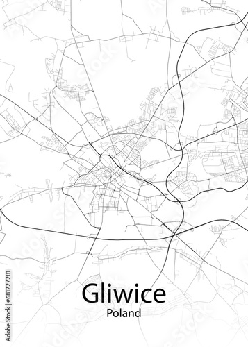 Gliwice Poland minimalist map