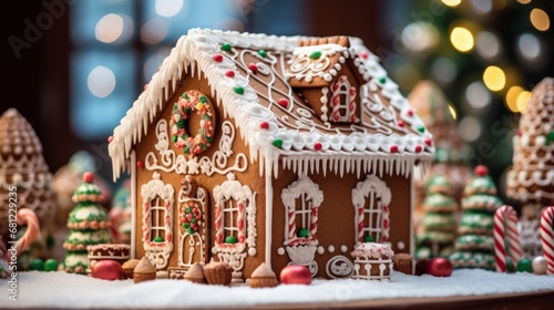 beautifully decorated Christmas gingerbread house