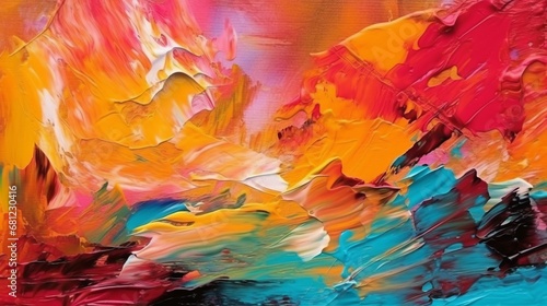 Abstract colorful oil painting texture.