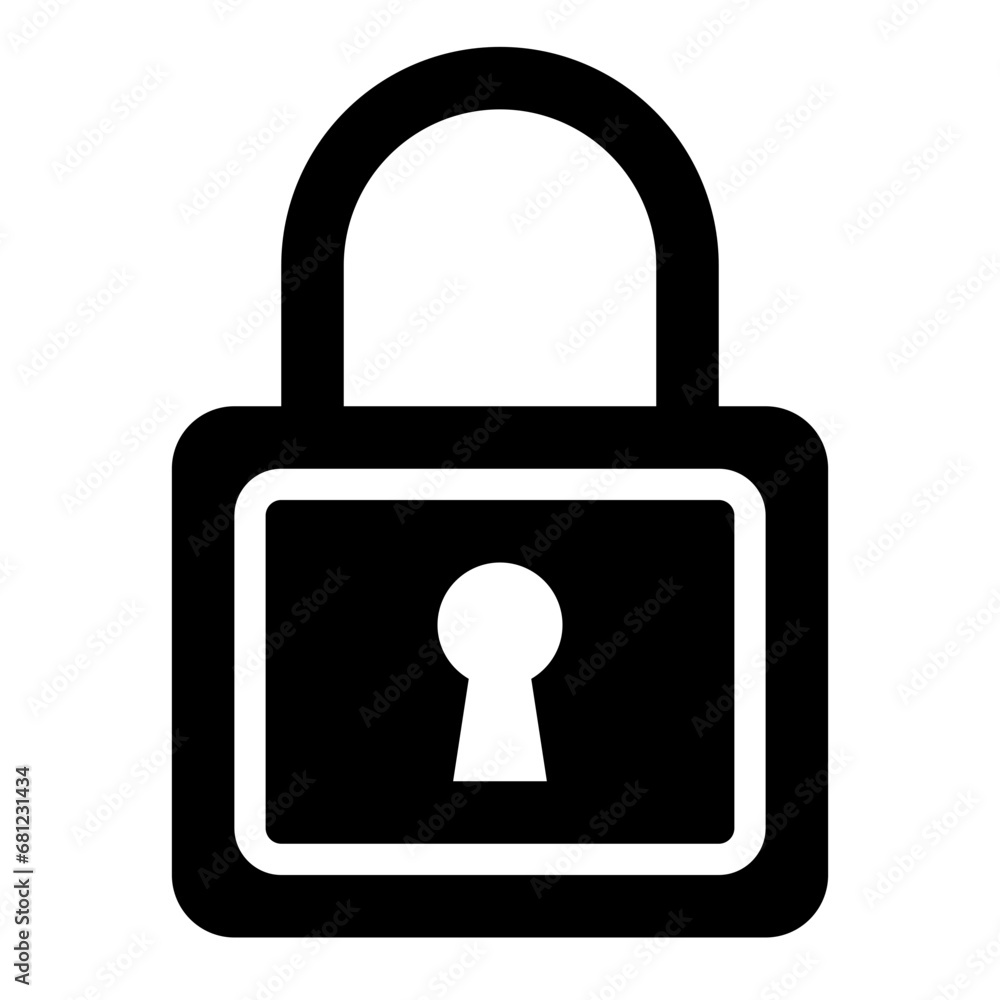 Padlock black solid glyph icon Padlock black solid glyph icon