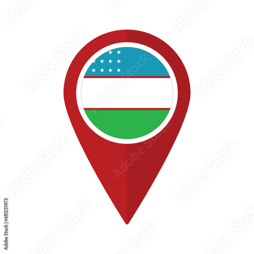 Free Download Flag of Uzbekistan flag on map pinpoint icon isolated red color - GFXLoad