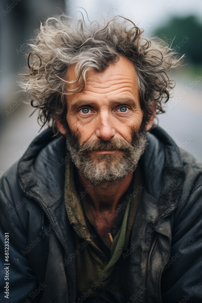 Homeless beggar man Homeless beggar man
