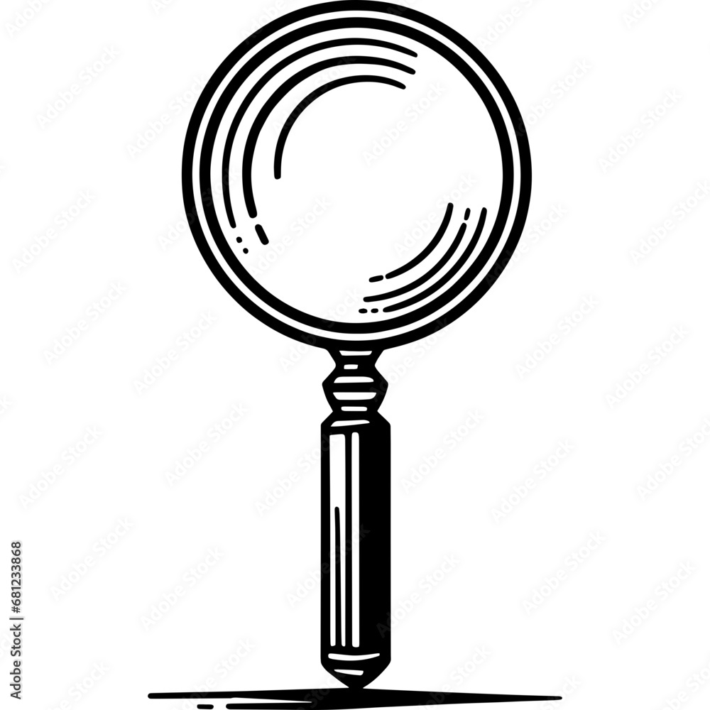 Magnifying glass icon hand drawn vector design illustration Magnifying glass icon hand drawn vector design illustration