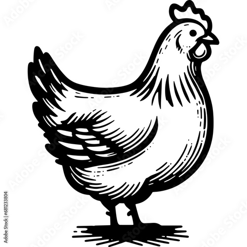 Chicken icon hand drawn vector design illustration