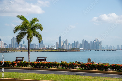 view of panama city panama from amador causeway photo