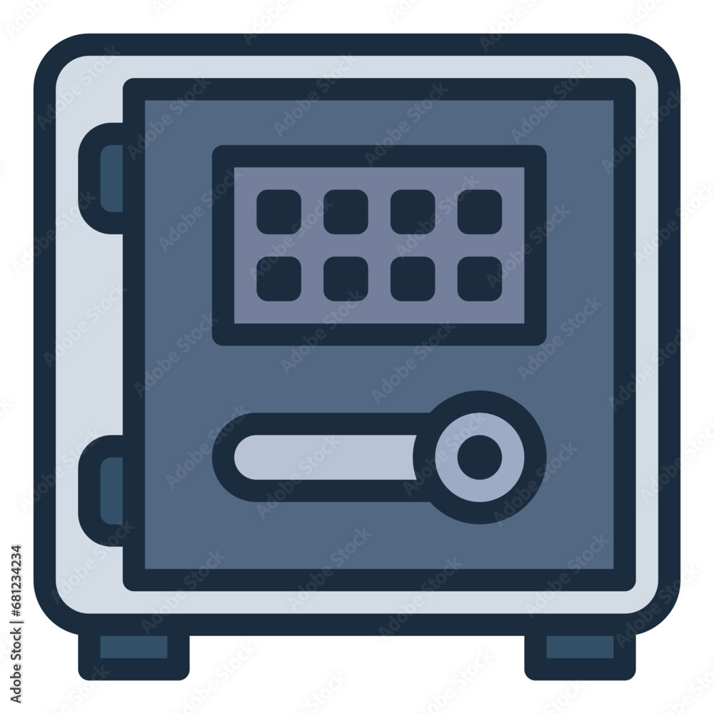 Safe Box colorful filled line icon Safe Box colorful filled line icon