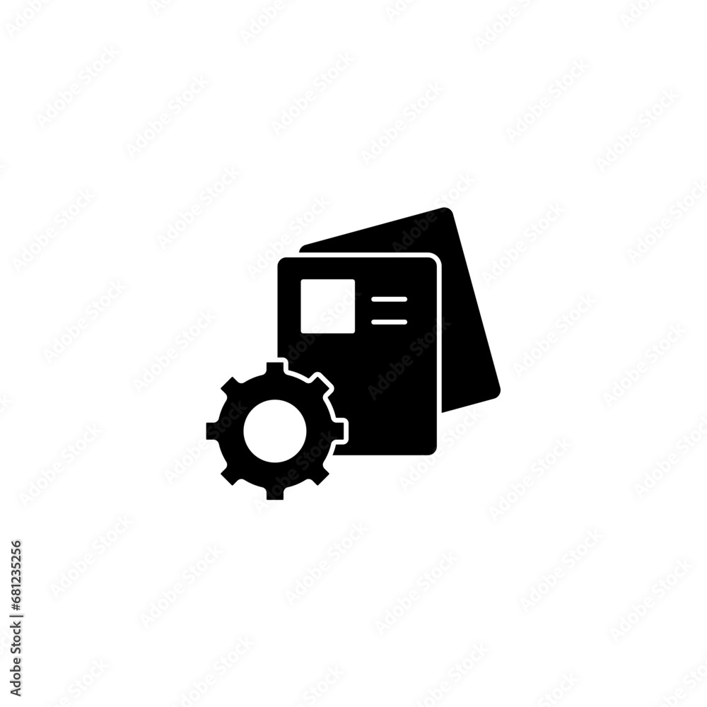 Clipboard with gear concept line icon. Simple element illustration. Clipboard with gear concept outline symbol design. Clipboard with gear concept line icon. Simple element illustration. Clipboard with gear concept outline symbol design.