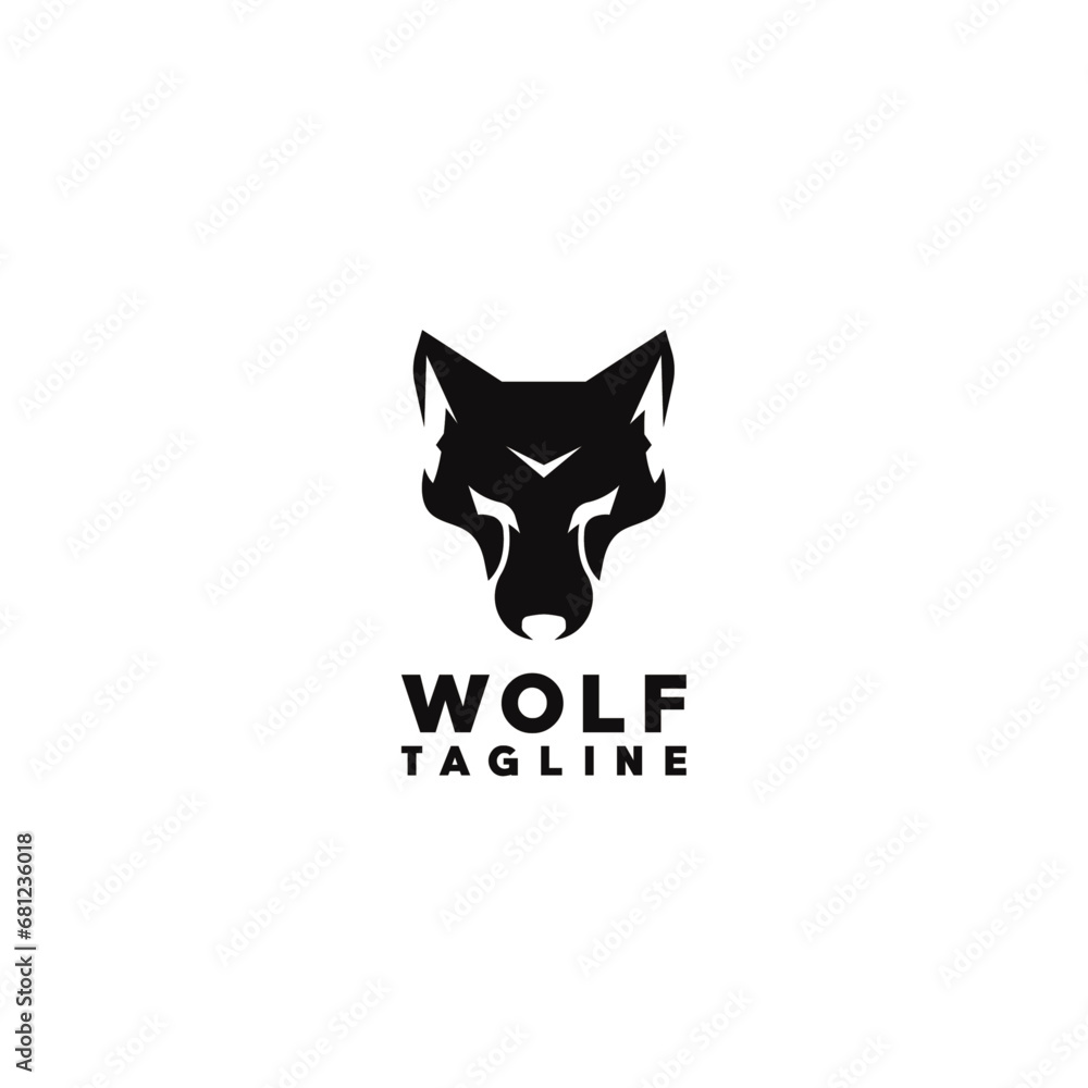 Simple and creative wolf head Logo Symbol Design Template Flat Style Vector Simple and creative wolf head Logo Symbol Design Template Flat Style Vector