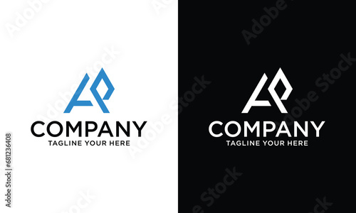 Monogram Letter AP Logo Design. Black and White Logo. Usable for Business Logos. Flat Vector Logo Design Template