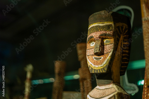 wooden aboriginal statue photo