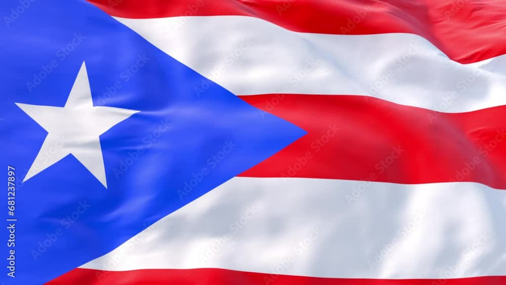 Puerto Rico flag waving in the wind as background or intro, Commonwealth of Puerto Rico flag in slow 3d motion animation realistic. Puerto Rico flag 4k resolution Close Up Puerto Rico flag waving in the wind as background or intro, Commonwealth of Puerto Rico flag in slow 3d motion animation realistic. Puerto Rico flag 4k resolution Close Up