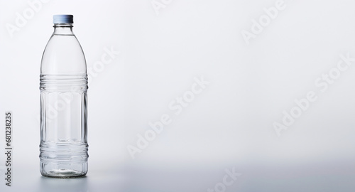 bottle of mineral water on white background