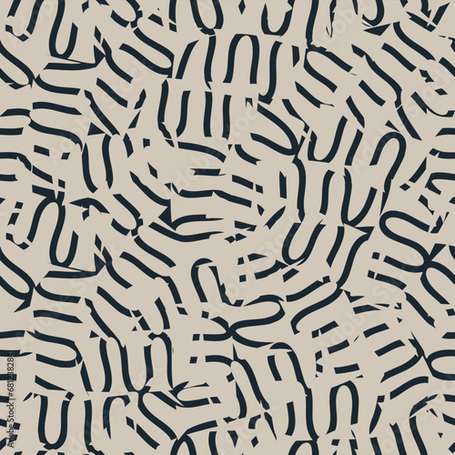 Plakat w ramie Beige and Black Pattern