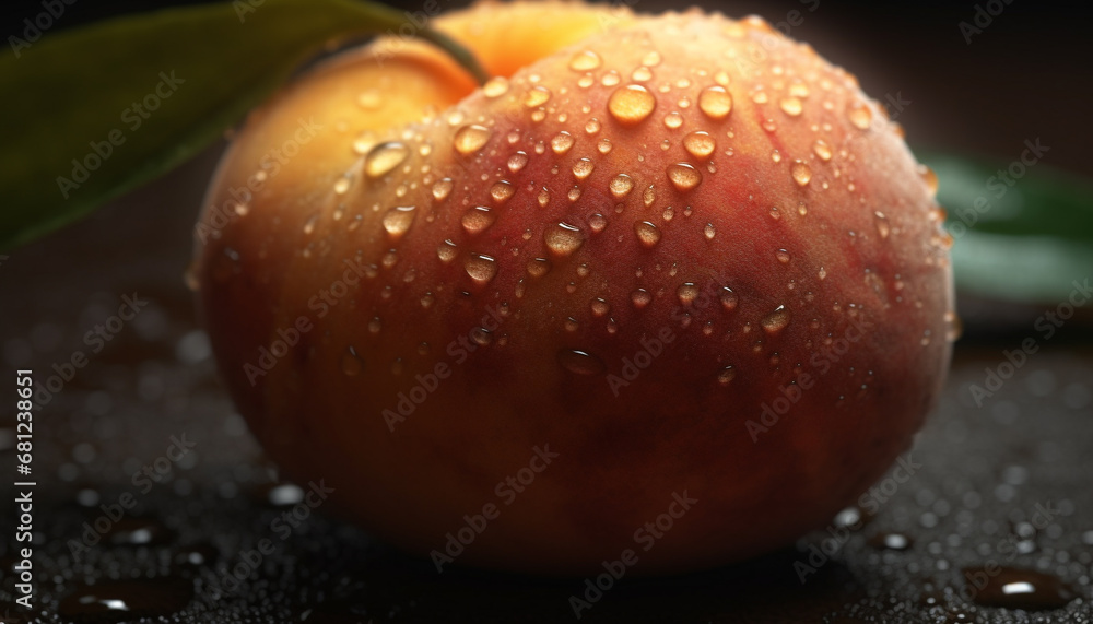 Juicy apple reflects vibrant nature, fresh and healthy snack option generated by AI Juicy apple reflects vibrant nature, fresh and healthy snack option generated by AI