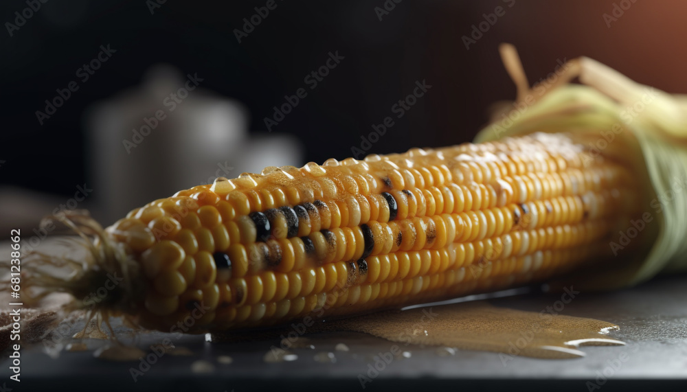 Grilled corn on the cob, a healthy vegetarian summer snack generated by AI Grilled corn on the cob, a healthy vegetarian summer snack generated by AI