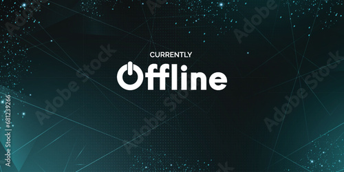 currently offline twitch background with red shapes banner vector design illustration