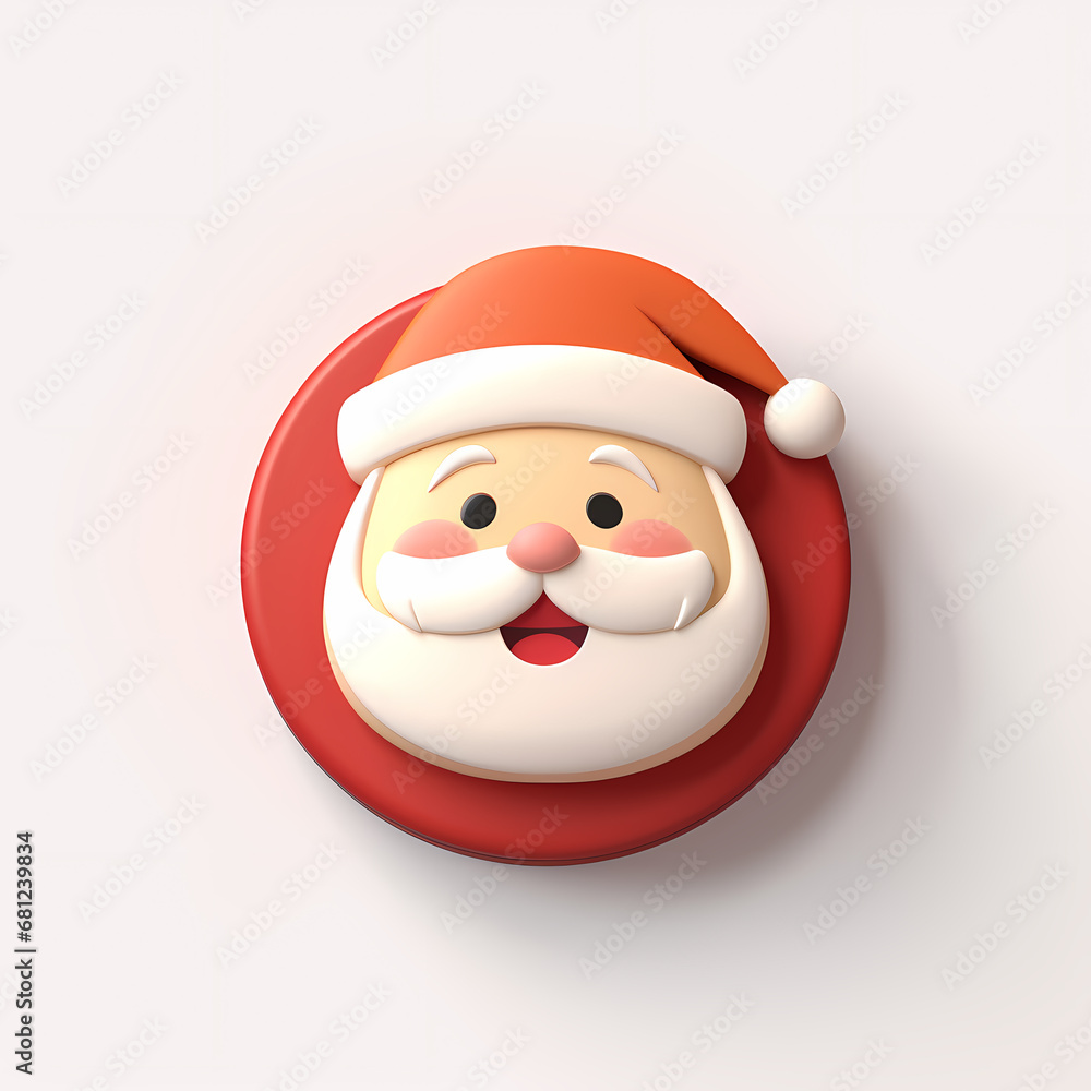 cute logo in circle with santa claus in red suit and cap hat,smiling face emoticon,isolated on white. generative ai cute logo in circle with santa claus in red suit and cap hat,smiling face emoticon,isolated on white. generative ai