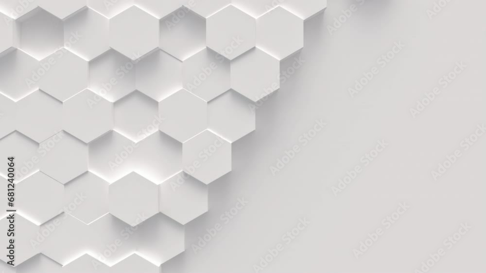 Abstract motion background from random moving hexagons, seamless loop animation Abstract motion background from random moving hexagons, seamless loop animation