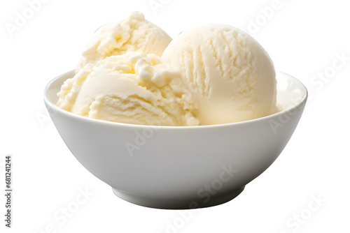 vanilla ice cream in bowl png photo