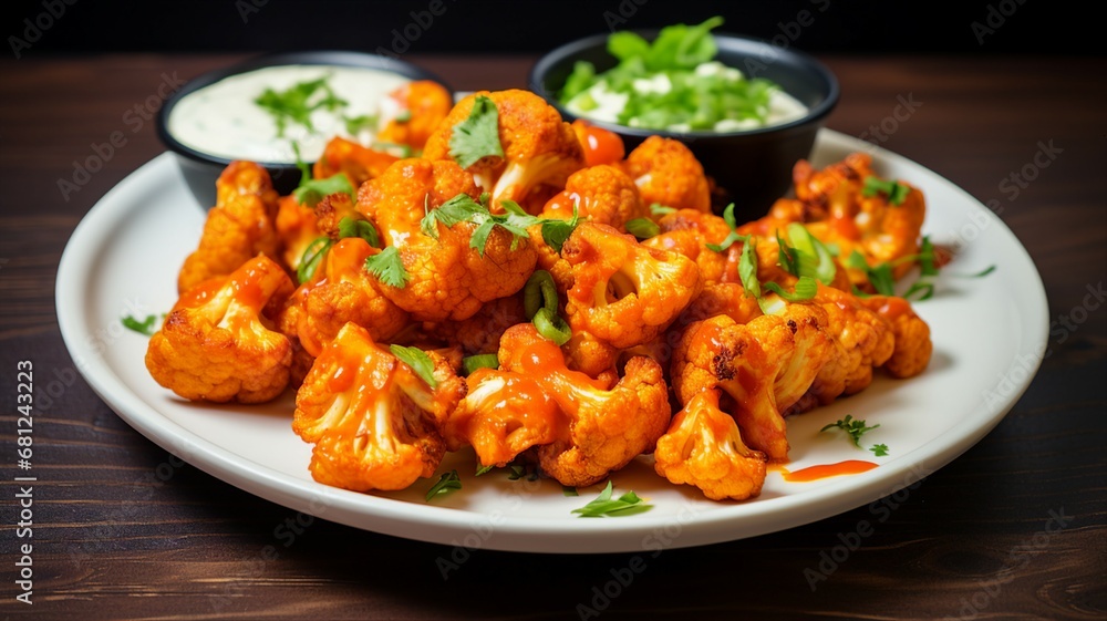 Sweet and Spicy Buffalo Cauliflower Bites Sweet and Spicy Buffalo Cauliflower Bites
