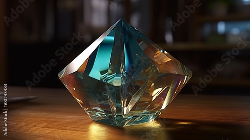 Subject solid topaz crystal object beautiful shaped like Ai generated art