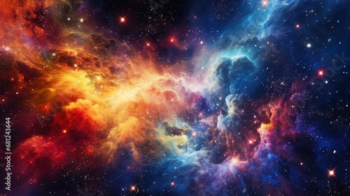 Universe Colorful Nebula Galaxies Space Background Banner