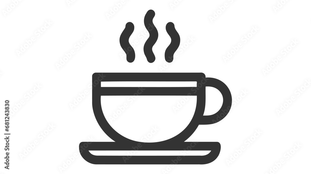 Cofee cup icon flat. Vector illustration symbol and bonus pictogram.
