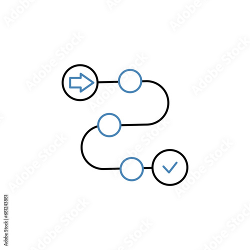 Product roadmap concept line icon. Simple element illustration. Product roadmap concept outline symbol design.