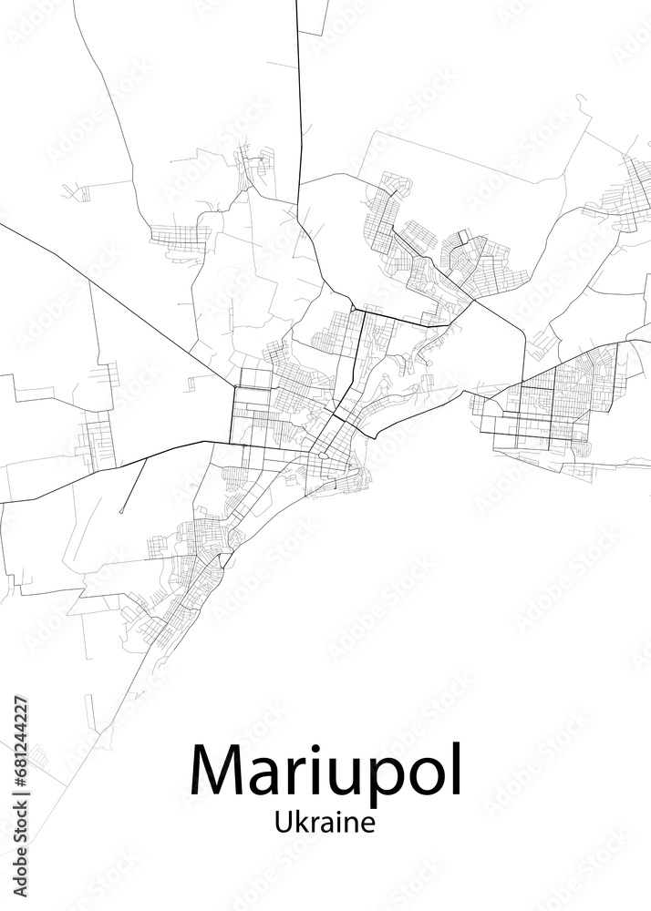 Mariupol Ukraine minimalist map