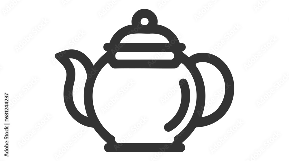 Teapot line icon. Hot drinks chinese tea pot symbols vector illustration Teapot line icon. Hot drinks chinese tea pot symbols vector illustration