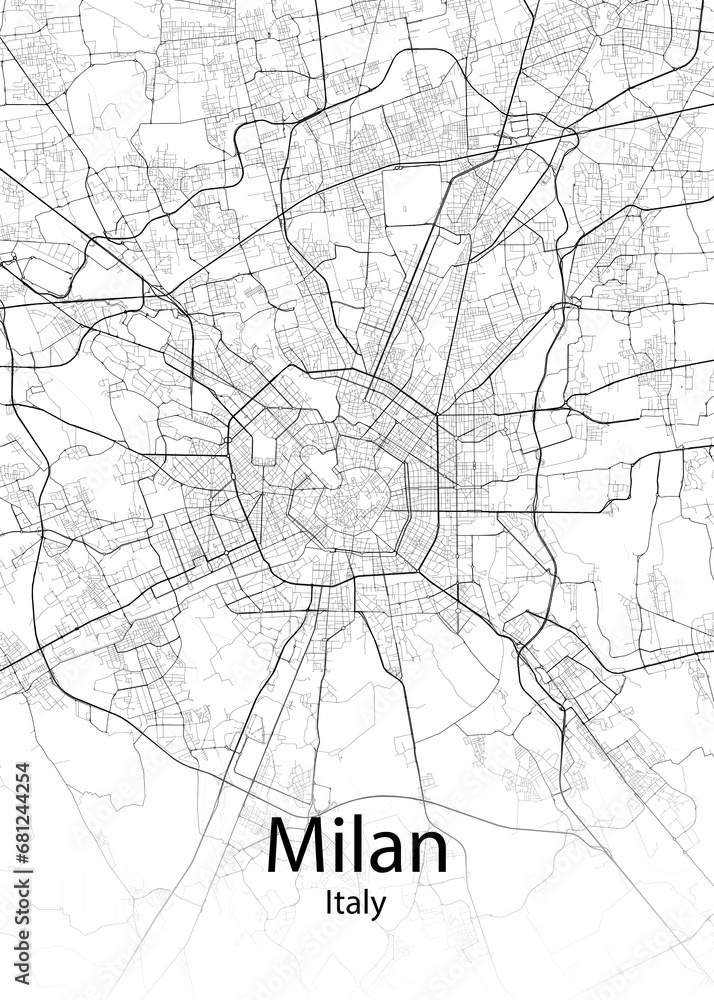 Fototapeta premium Milan Italy minimalist map
