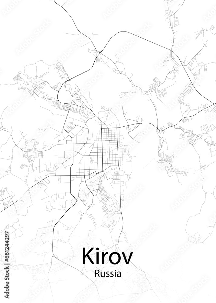 Kirov Russia minimalist map