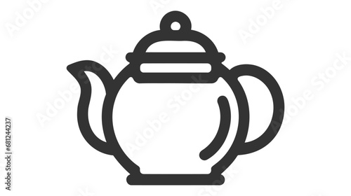 Teapot line icon. Hot drinks chinese tea pot symbols vector illustration