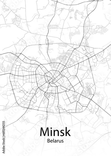 Minsk Belarus minimalist map