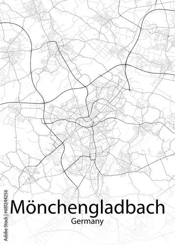 M  nchengladbach Germany minimalist map