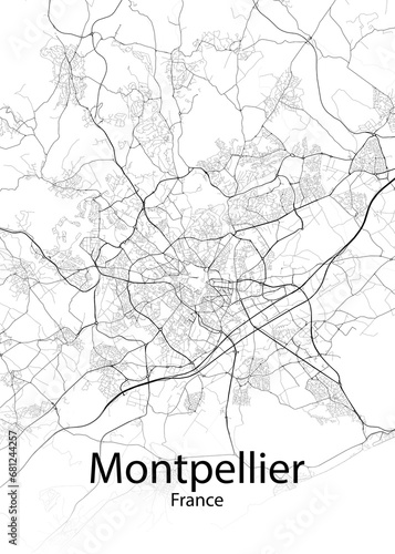 Montpellier France minimalist map