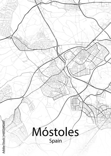 Mostoles Spain minimalist map