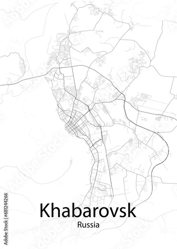 Khabarovsk Russia minimalist map
