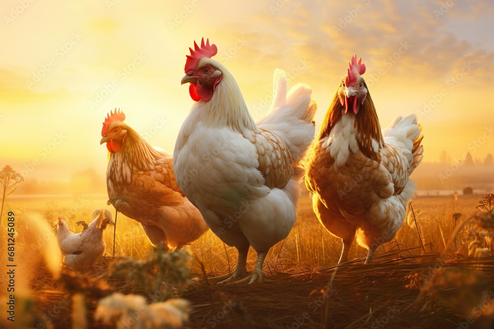 Fototapeta premium Chicken Sunset 