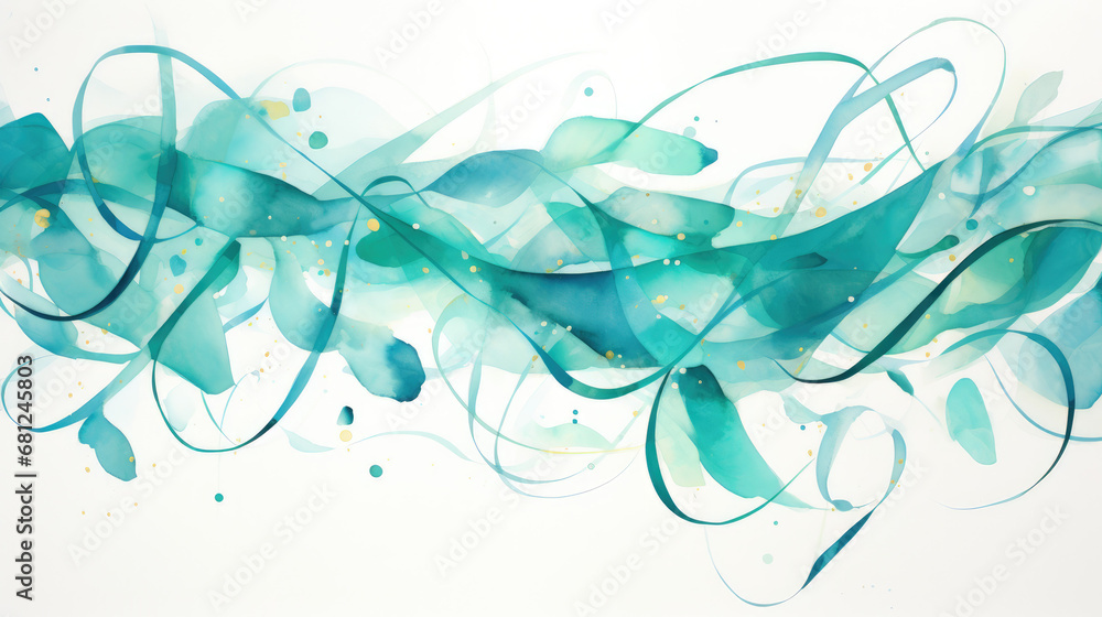 Teal wavy lines - abstract green background Teal wavy lines - abstract green background