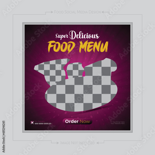 Food and Restaurant Social Media Post Design Template.