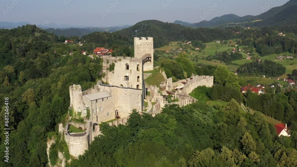 Celje Castle is a castle ruin in Celje, Slovenia, formerly the seat of the Counts of Celje. It stands on three hills to the southeast of Celje, where the river Savinja meanders into the Lasko valley Celje Castle is a castle ruin in Celje, Slovenia, formerly the seat of the Counts of Celje. It stands on three hills to the southeast of Celje, where the river Savinja meanders into the Lasko valley