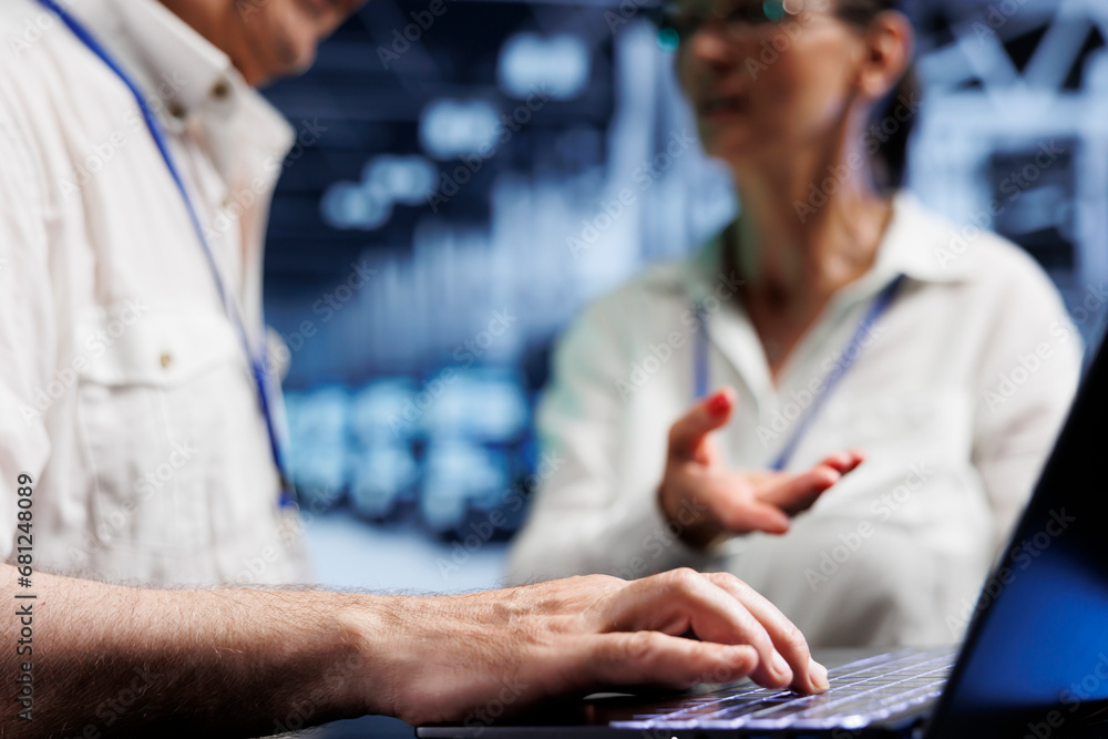 Cloud computing business executives discussing how to prevent blade ...