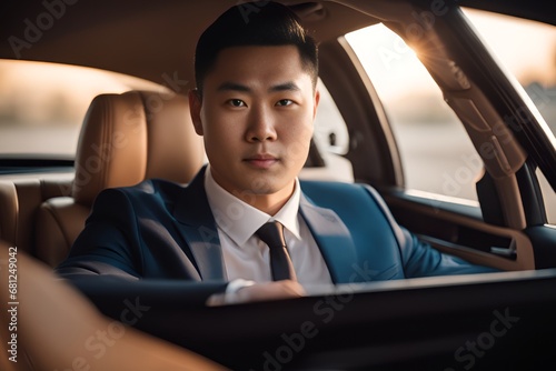 Young successful businessman in business suit looking at camera © Adrin