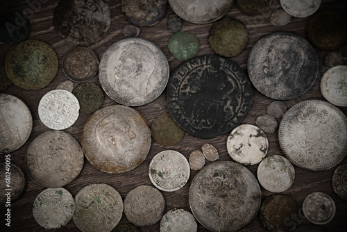 Coins of different countries and periods photo