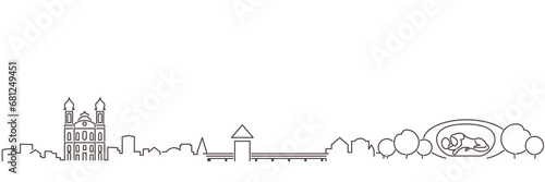 Lucerne Dark Line Simple Minimalist Skyline With White Background