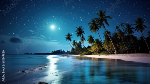 Idyllic tropical beach, clear night © Kondor83