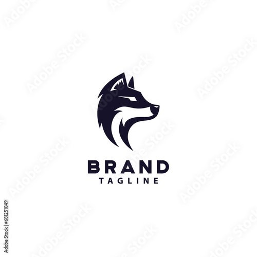 Elegant head Wolf Logo Symbol Design Template Flat Style Vector 