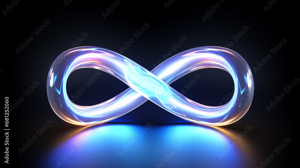 Signe infini multicolore en 3D, symbole de l'autisme et de la neurodivergeance Signe infini multicolore en 3D, symbole de l'autisme et de la neurodivergeance