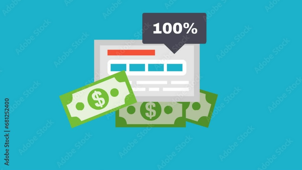 An animated explanation of the analytics achieved 100% so that you get money which is suitable for business strategy videos An animated explanation of the analytics achieved 100% so that you get money which is suitable for business strategy videos
